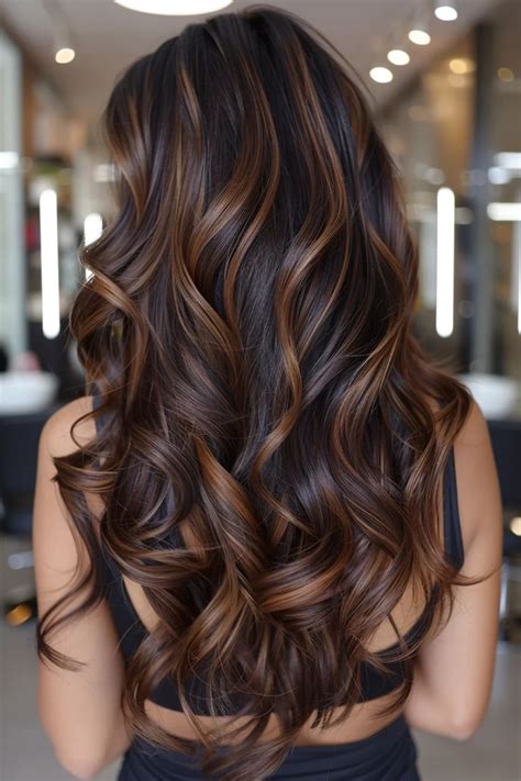 black hair caramel balayage|20 Chic Caramel Highlights on Black Hair Ideas for 2024.